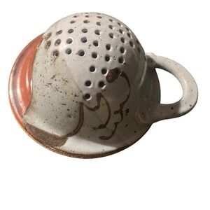 Studio pottery stoneware colander Berry bowl